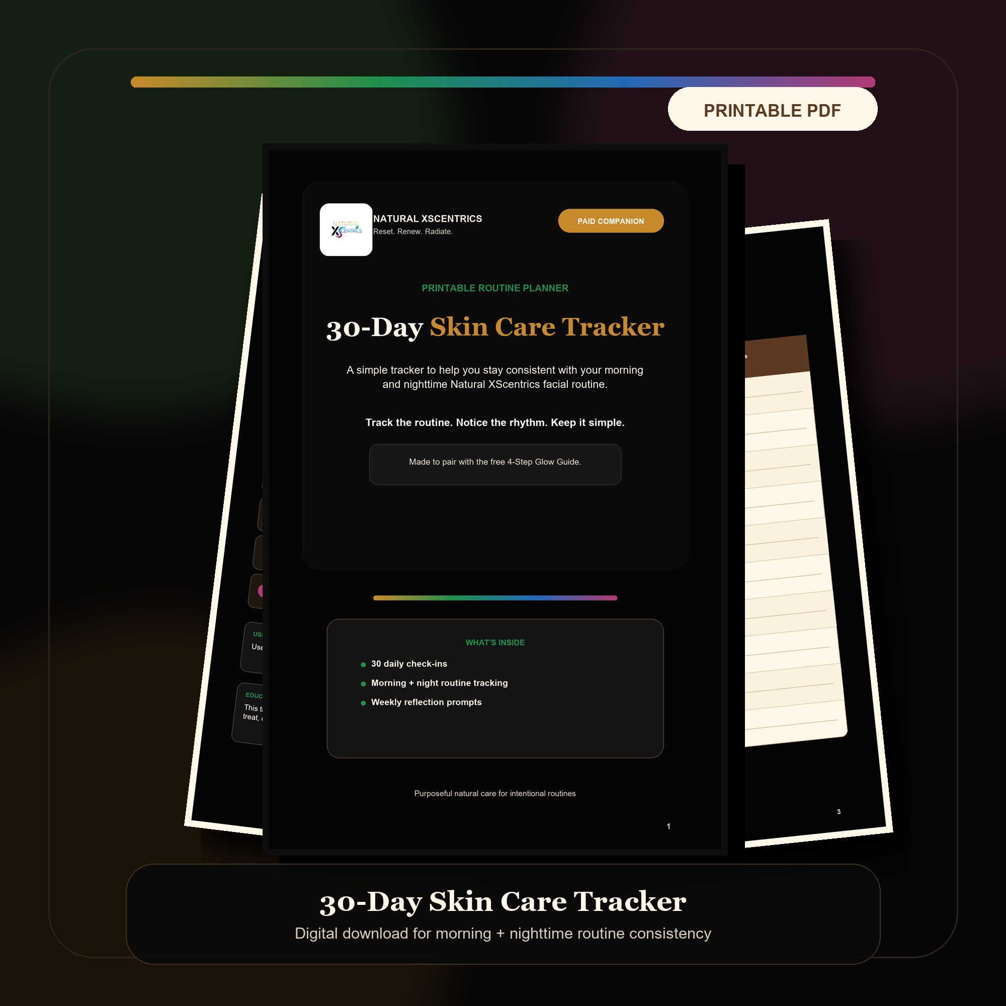 30-Day Skin Care Tracker printable PDF product preview